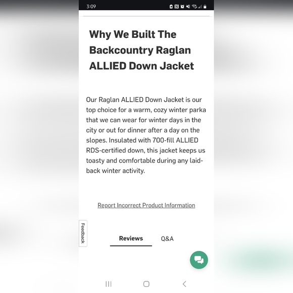 Backcountry Raglan ALLIED Down Jacket (Men's Medium) - Picture 10 of 10